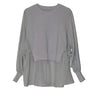 Mixed-Media Pleated Layered Top