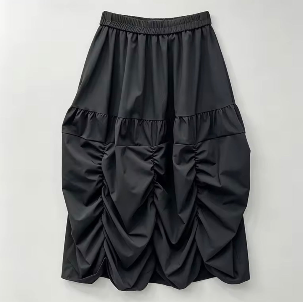 Ruched Colorblock Statement Skirt