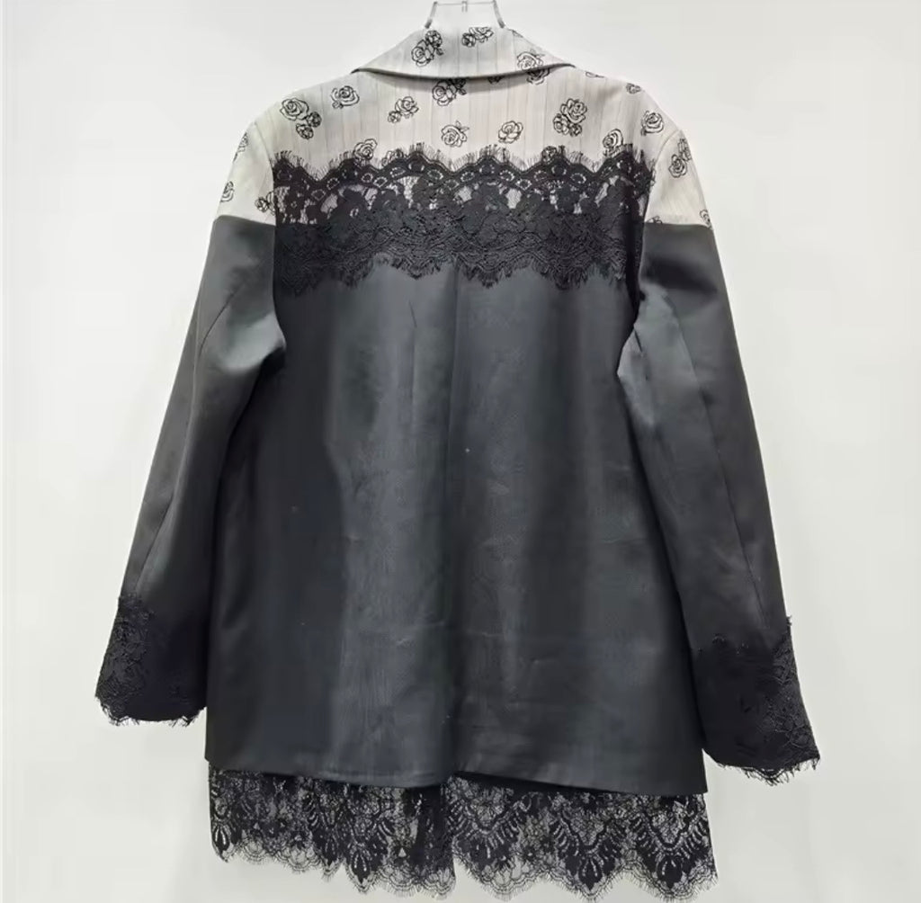 Lace Detail Statement Blazer