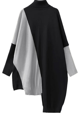 Pattern Asymmetrical Shirt-Dress