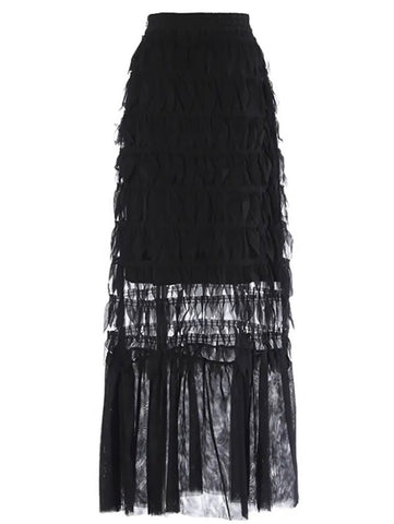 Knit-Woven Maxi Skirt