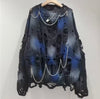 Distressed Sweater with Chains