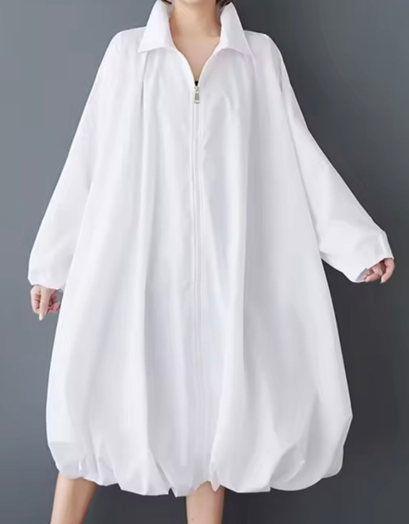 Chic Bubble Hem Shirt Dress