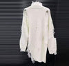 Distressed Safety Pin  Sweater