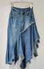 Asymmetrical Tiered Denim Skirt