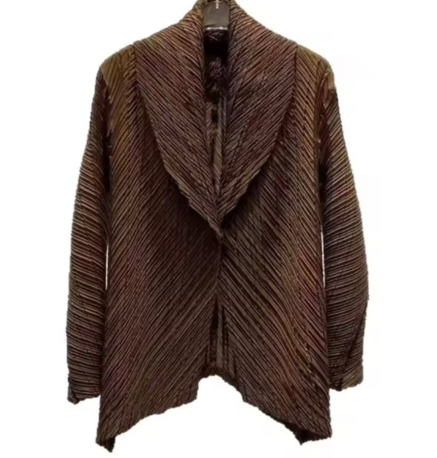 Textured Knit Chevron Jacket