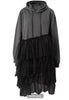 Layered Tulle Hoodie Dress