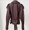 Textured  Belted Wrap Leather Moto