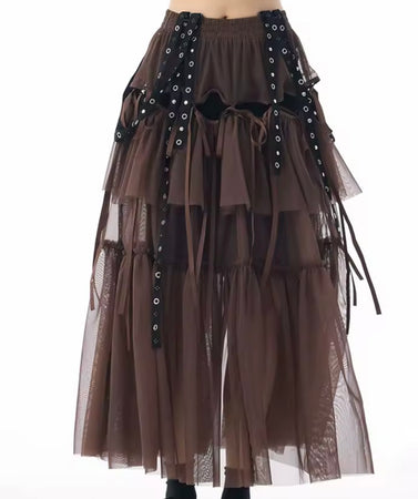 Layered Grommet Tulle Skirt | Madonna & Co