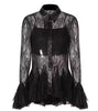 Sheer Lace Peplum Blouse