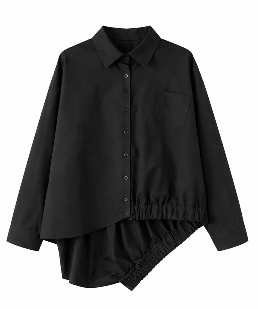 Asymmetrical Gathered Shirt