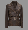 Vintage Leather Belted Moto