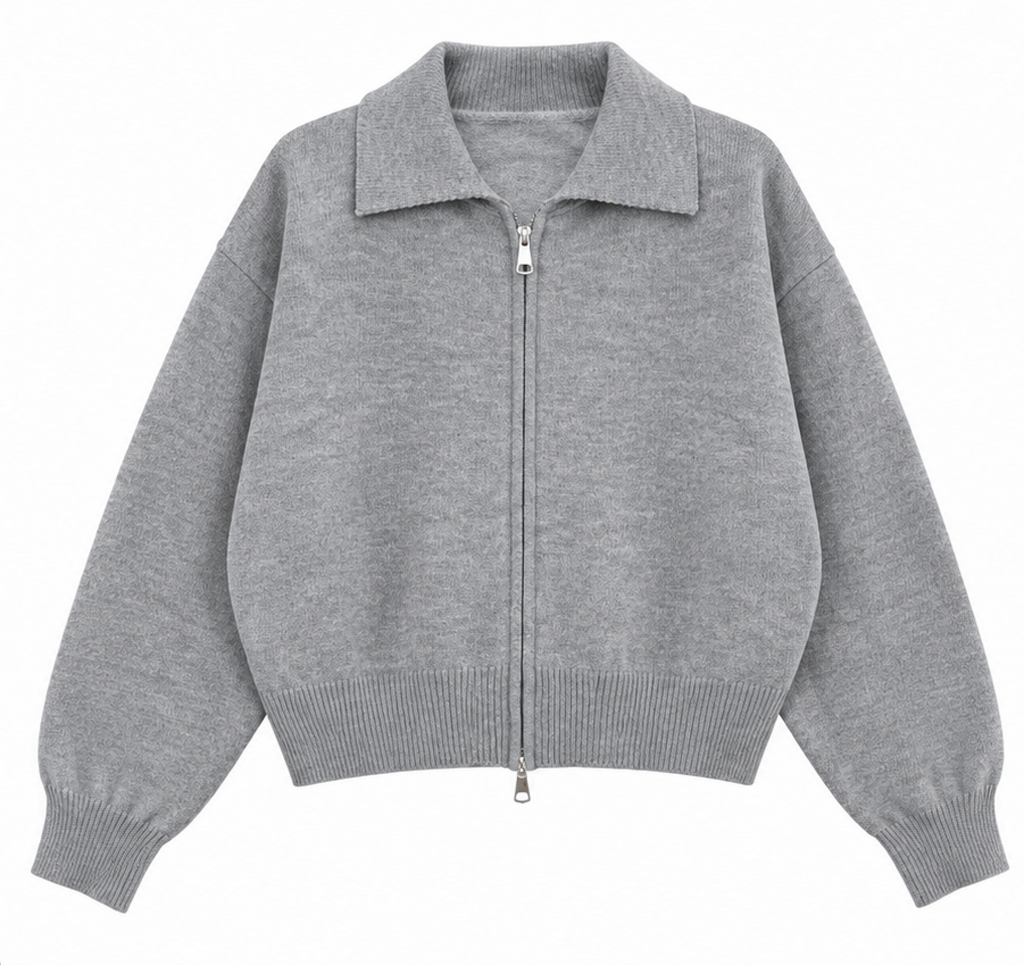 Zip Front Knit Jacket