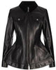 Chic Leather Zip Front Peplum