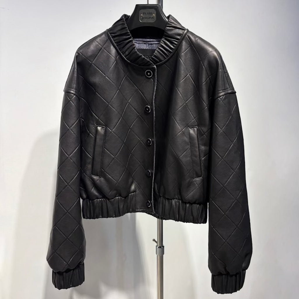 Utility Luxe Leather Bomber