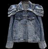 Sculpted-Shoulder Denim Jacket