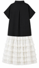 Contrast Tiered Collar Dress