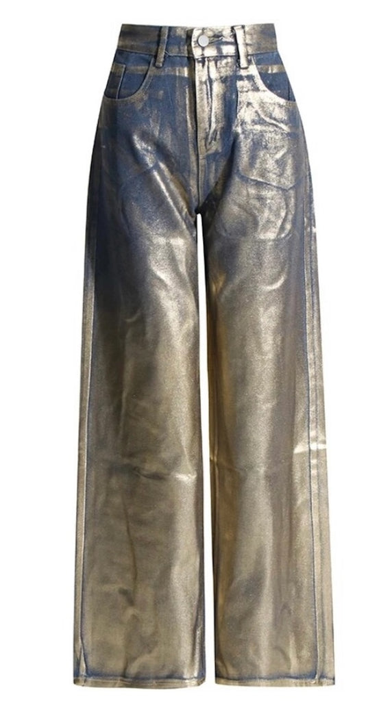 Foil Wide Legged Jean