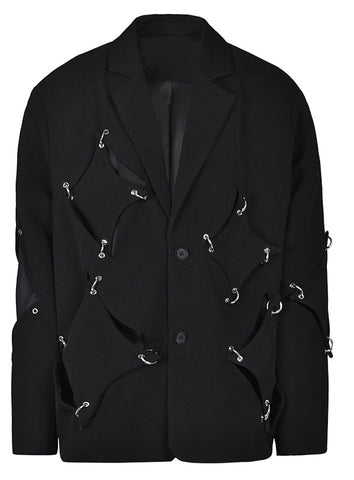 Leather & Tweed Belted Jacket