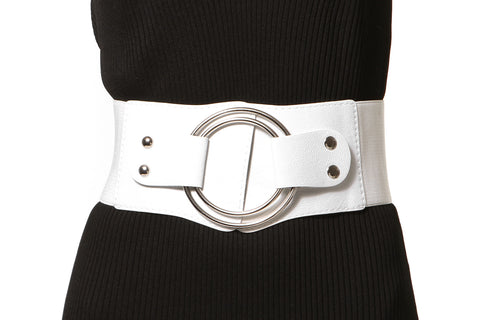 Zip Front Wide Elastic Belt
