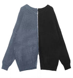 Zipper Color Block Sweater
