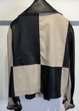 2-Tone Leather Trench