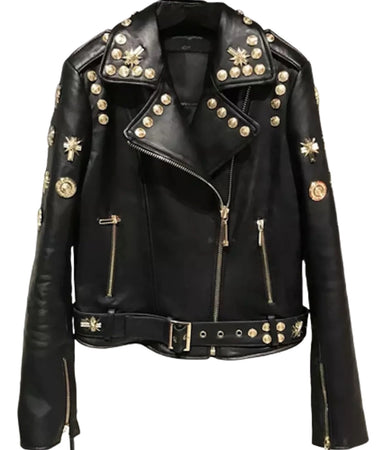 【関税・送料込み】GOLDEN  LEATHER JACKETS Gold Leather Jacket Men : Custom Jackets Co