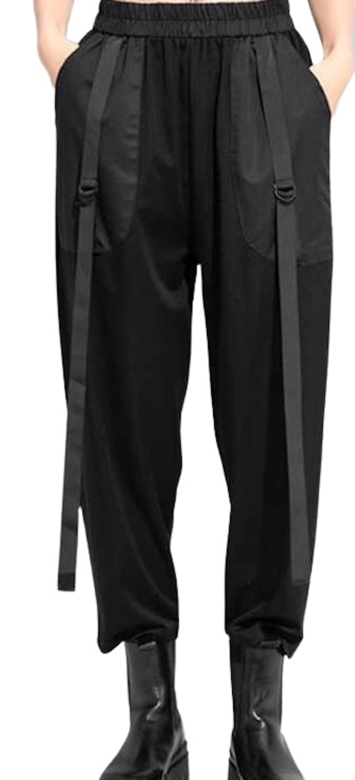 Knit Harem Pant with Woven Trim Madonna & Co