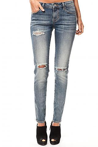 DISTRESSED MID-RISE LIGHT JEAN - Madonna and Co - 1