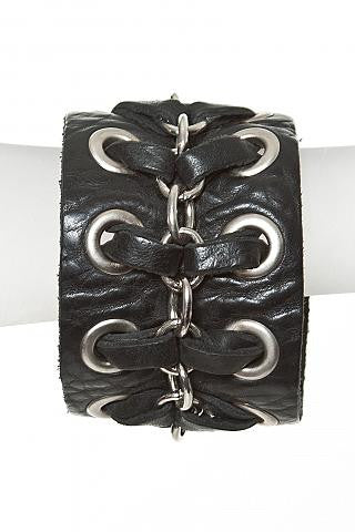 CHAIN & LEATHER CUFF - Madonna and Co